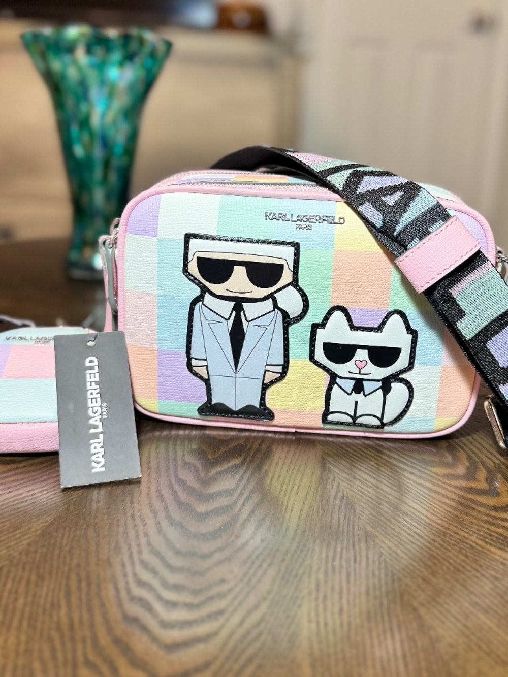 Karl Lagerfeld Maybelle Crossbody Camera Bag Purse + Coin Pouch